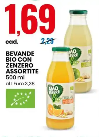 Eurospin Amo Essere Bio Bevande Bio con Zenzero Assortite 500 ml offerta