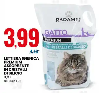 Radames Lettiera Igienica Premium Assorbente in Cristalli di Silicio 3,8 l