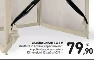 Gazebo dakar 3 x 3 m
