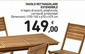 Spazio Conad Tavolo rettangolare estensibile offerta