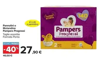 Carrefour Iper Pampers pannolini o mutandino progressi offerta