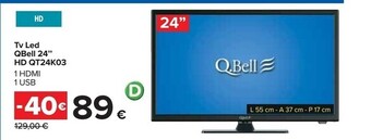 Qbell technology tv led 24 hd qt24k03