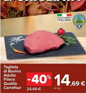 Carrefour Iper Carrefour tagliata di bovino adulto filiera qualità offerta