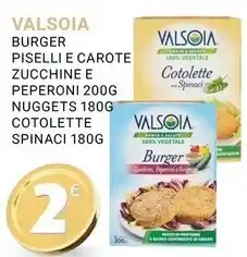 Eté Valsoia burger piselli e carote zucchine e peperoni, nuggets cotolette spinaci offerta