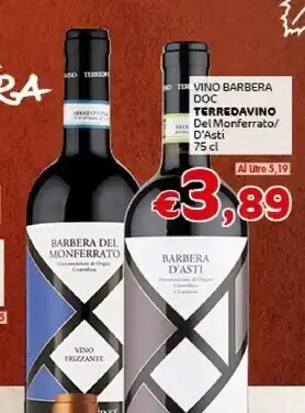 Crai Terredavino vino barbera doc del monferrato offerta