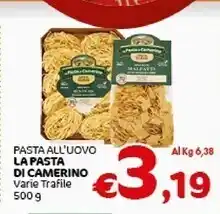 Crai La pasta di camerino pasta all'uovo offerta