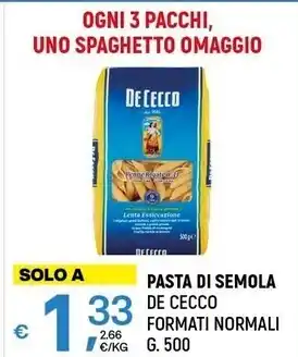 A&O De cecco pasta di semola offerta