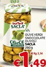 Crai Saclà olive verdi snocciolate olivoli offerta