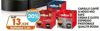 Expert Lavazza crema e gusto capsule caffè tostatura media 54 pezzo(i) offerta