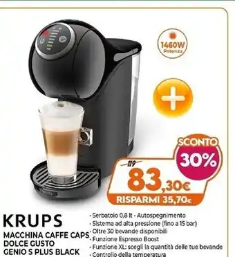 Expert Krups macchina caffe caps dolce gusto genio s plus black offerta