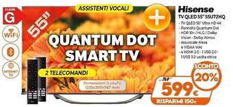 Expert Hisense tv qled 55 55u72hq offerta