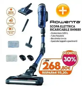 Expert Rowenta scopa elettrica ricaricabile rh9680 offerta