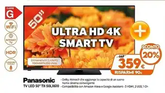 Expert Panasonic tv led 50'' tx-50lx610 offerta
