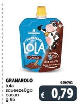 Gourmet Déco Granarolo lola squeeze & go cacao offerta