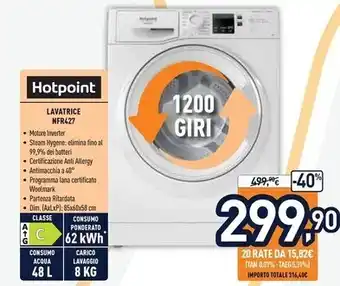 Unieuro Hotpoint lavatrice nfr427 offerta