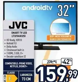 Unieuro Jvc smart tv led lt32vah325i offerta