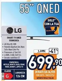 Unieuro Lg smart tv qned 55qned826 offerta