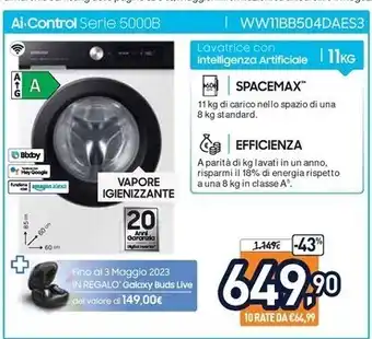 Samsung ai - control serie 5000b ww11bb504daes3
