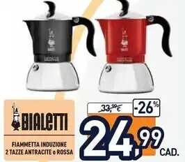 Bialetti fiammetta induzione 2 tazze antracite