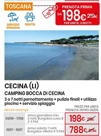 Eurospin Camping Bocca di Cecina offerta