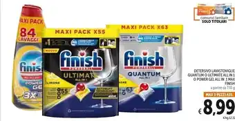 Spazio Conad Finish detersivo lavastoviglie quantum o ultimate all in 1 offerta