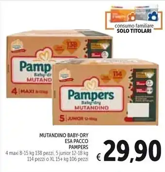 Spazio Conad Pampers mutandino baby - dry offerta