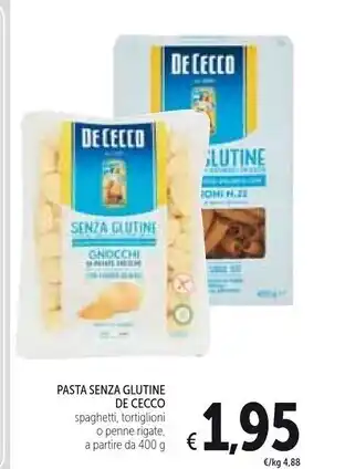 Spazio Conad De cecco pasta senza glutine spaghetti offerta