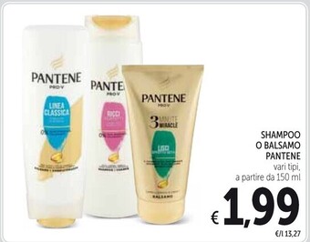 Spazio Conad Pantene shampoo o balsamo offerta