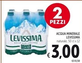 Spazio Conad Levissima acqua minerale offerta