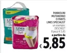 Spazio Conad Lines pannolini mutandino o pants specialist offerta