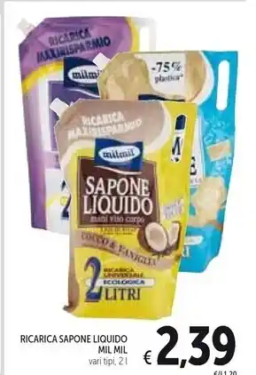 Spazio Conad Mil mil ricarica sapone liquido offerta