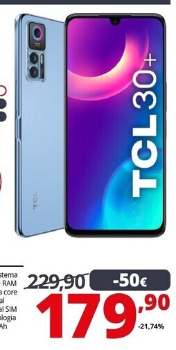 Comet Tcl 30+ smartphone offerta
