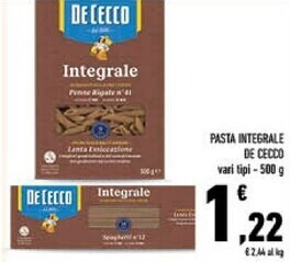 Conad City De cecco pasta integrale offerta