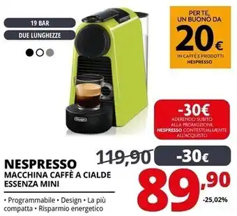 Nespresso macchina caffè a cialde essenza mini