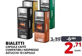 Comet Bialetti capsule caffè compatibili nespresso astuccio 10 capsule offerta