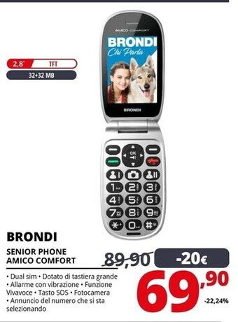 Comet Brondi senior phone amico comfort offerta