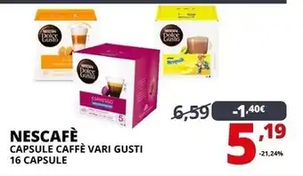 Comet Nescafé capsule caffè vari gusti 16 capsule offerta