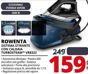 Comet Rowenta sistema stirante con caldaia turbosteam vr8322 offerta