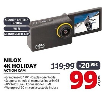 Comet Nilox 4k holiday action cam offerta