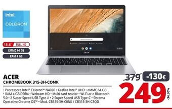 Comet Acer chromebook 315-3h-conk offerta