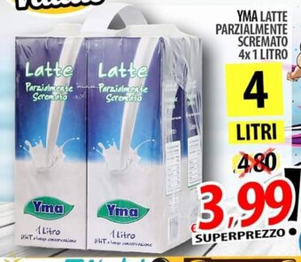 Il Genio Supermercato Yma Latte Parzialmente Scremato 4x 1 litro offerta