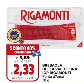 Il Gigante Rigamonti bresaola della valtellina igp offerta