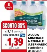 Il Gigante S. bernardo acqua minerale naturale offerta