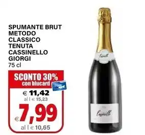 Il Gigante Giorgi spumante brut metodo classico tenuta cassinello offerta