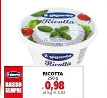 Il Gigante Il gigante ricotta offerta
