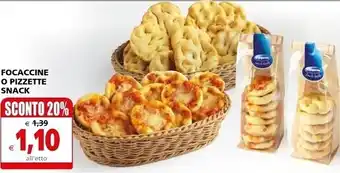 Focaccine o pizzette snack