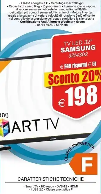 Il Gigante Samsung tv led 32'' 32t4302 offerta