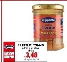Il Gigante Il gigante filetti di tonno offerta