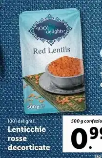 Lidl 1001 delights - lenticchie rosse decorticate offerta