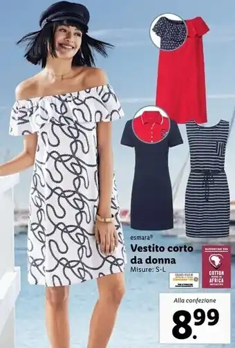 Lidl Esmara vestito corto da donna offerta